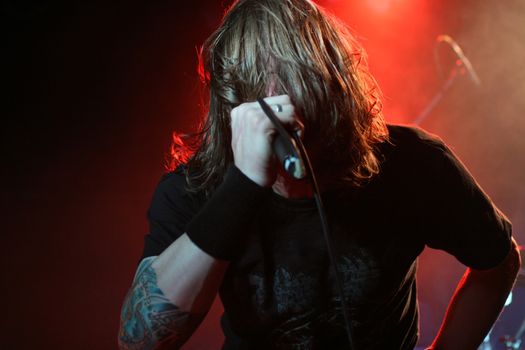 Singer on the stage