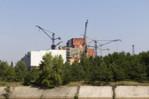 Constuction plant of nuclear reactor 5 and 6, which was abandoned after nuclear disaster in Chernobyl at 26.04.1986