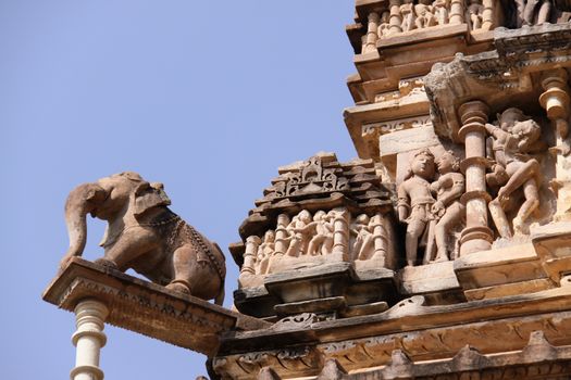 Detail of the temple in Khajuraho 