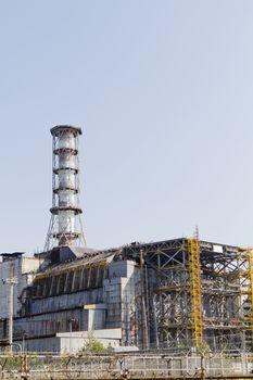 Chernobyl nuclear reactor 4, the place of biggest nuclear disaster. It was covered with sarcophagus to prevent radion after the disaster on 26.04.1986.