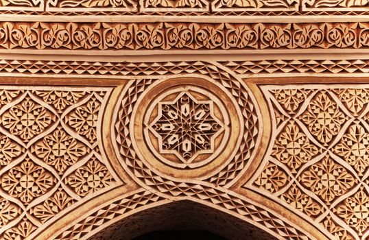 Flowers pattern on a wall in Morocco
