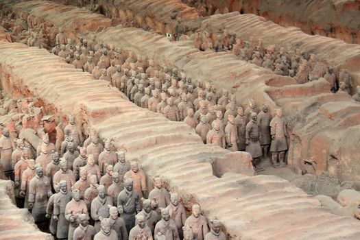 The Terra Cotta Warriors of Qin Shi Huang the First Emperor of China near Xi'an, Shaanxi province, China