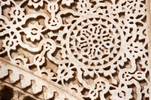 Beautiful pattern carved from stone in Morocco