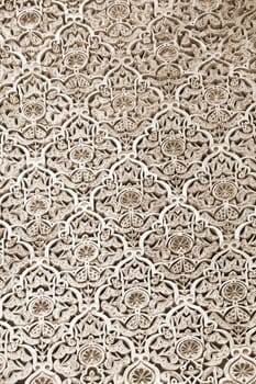 Beautiful pattern carved from stone in Morocco