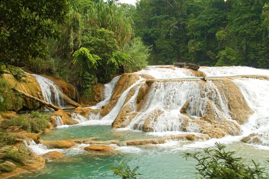 Aqua Azul waterfall near Palenque in Mexico