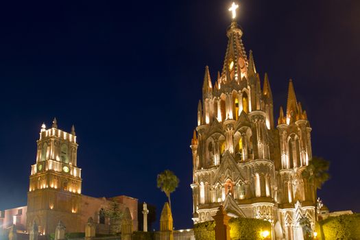 La Parroquia (Church of St. Michael the Archangel) in the historic city of San Miguel de Allende in Mexico