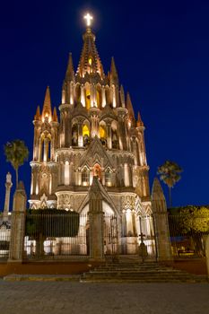 La Parroquia (Church of St. Michael the Archangel) in the historic city of San Miguel de Allende in Mexico