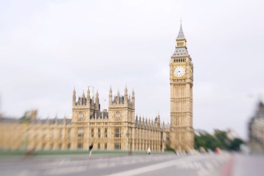 View on the Big Ben. Half blured with Lens Baby.