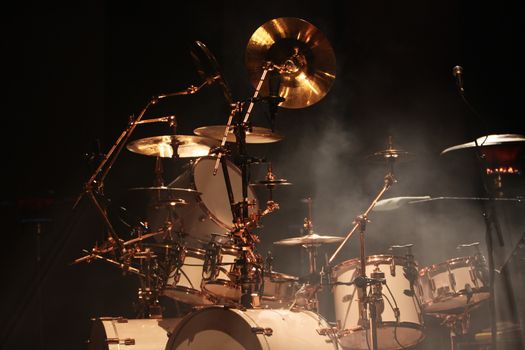 Set of drums on stage