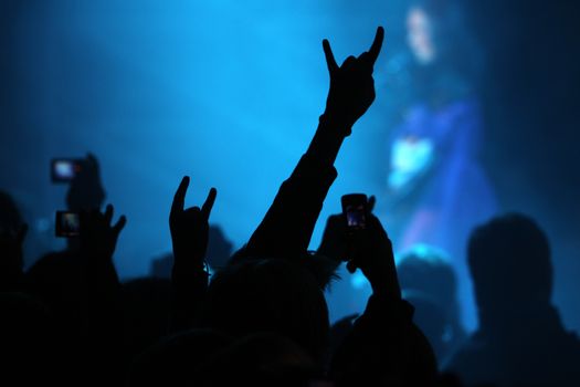 Hand in the air on a concert show