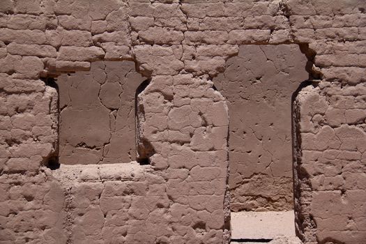 Rouins of old house made of mud, shoot in Bolivia