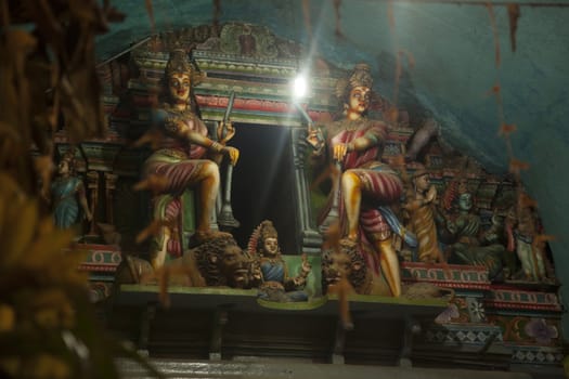 Inside of a Hindu temple.