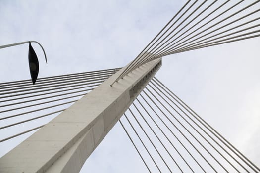 Detail of a suspension bridge