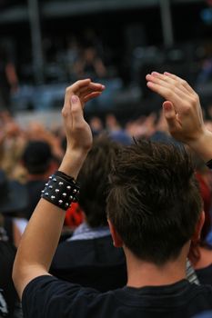 Fan at a rock concert