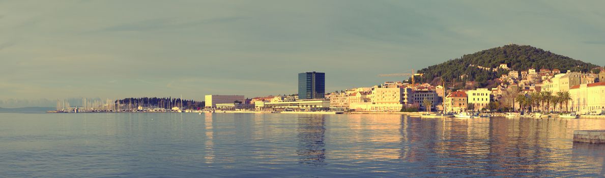 Croatian coastal city Split in Dalmatia on Adriatic coastline.