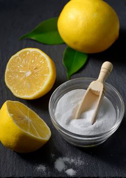 Lemon and baking soda for natural face scrub