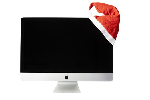 Apple iMac 27 (model 2013) with Santa Hat.