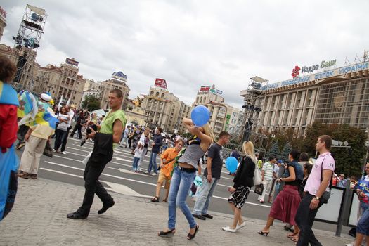 Crowded Independece Square in Kiev