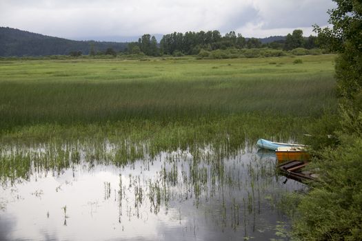 Beautiful lake at Cerknica - the only intermittent lake in Slovenia.