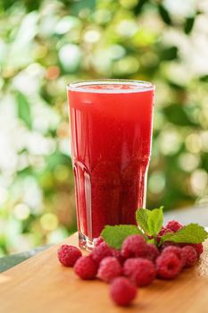 fruit non-alcoholic drink with raspberries