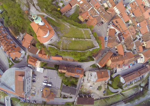Aerial view on smal town Kamnik in Slovenia