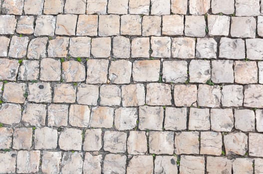 Closeup of Portuguese pavement. Sett texture, background