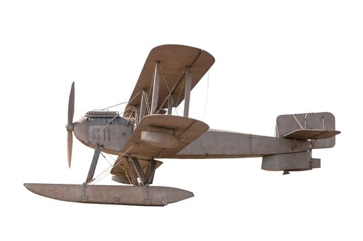 Biplane isolated on white background with clipping path