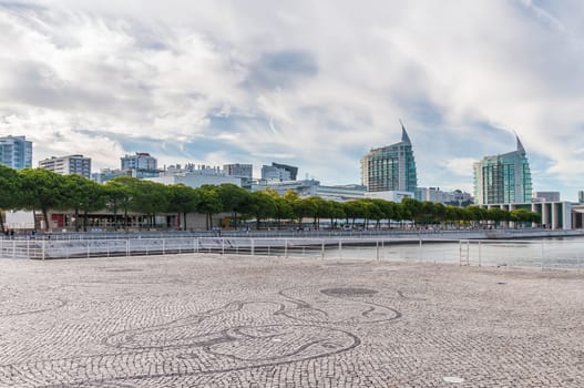 Modern buildings in Park of Nations in Lisbon, Portugal