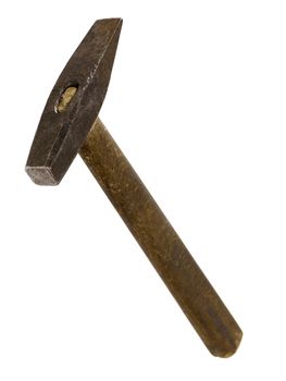 Old hammer isolated on a white background.