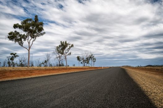 Landscape of a lonely road in New Wales, Australia