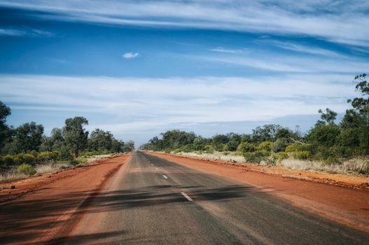 Landscape of a lonely road in New Wales, Australia
