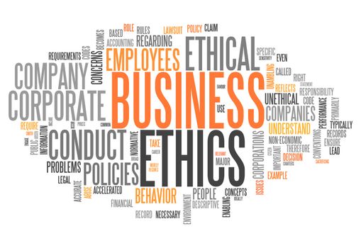 Word Cloud with Business Ethics related tags
