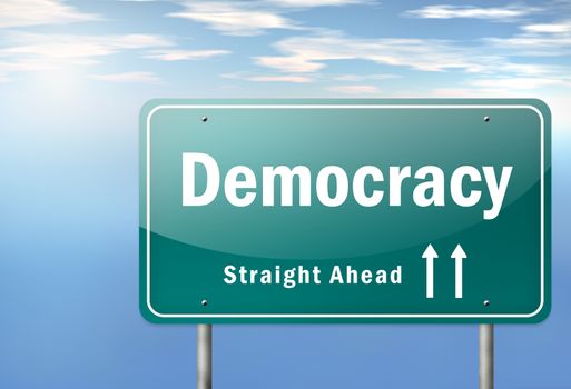 Highway Signpost "Democracy"