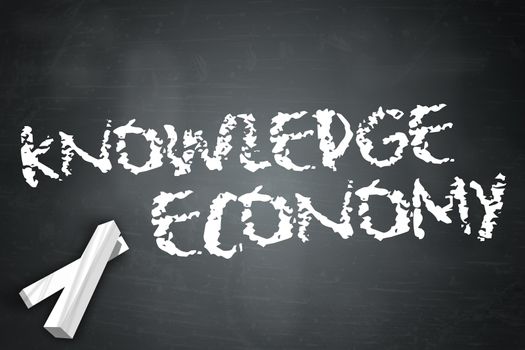 Blackboard with Knowledge Economy wording