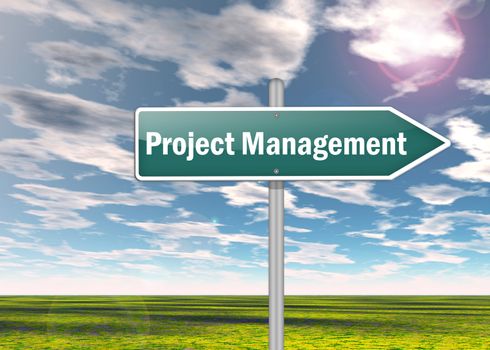 Signpost with Project Management wording