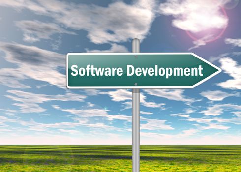Signpost with Software Development wording