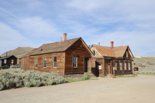 Bodie is a historic state park of a ghost town from a gold rush era in Sierra Nevada