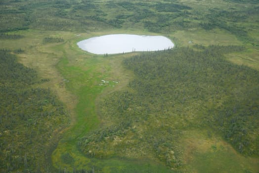 an aerial view of alaska wetland in katmai national park near king salmon