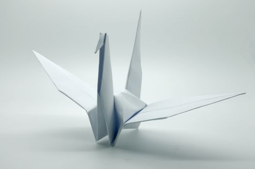 White origami crane, bird, paper
