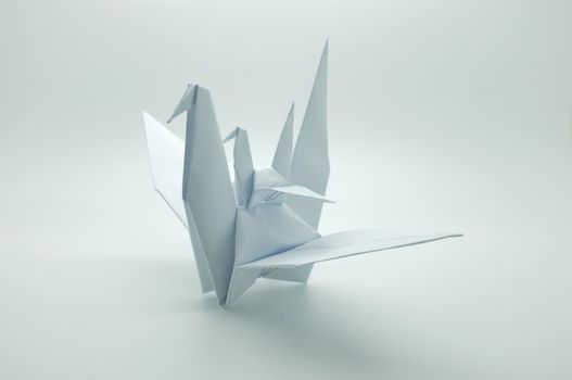 White origami crane, bird, paper