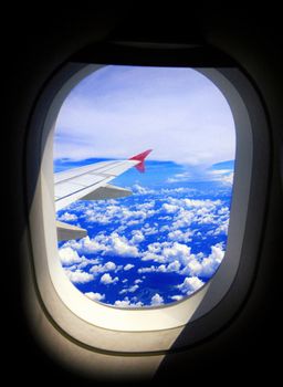 Airplane window view