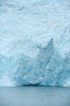 blue ice of portage glacier in alaska
