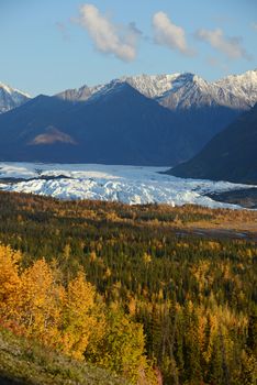 autumn at matanuska glacier in alaska