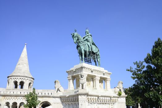 Budapest City Hungary Saint Stephen Statue Landmark Architecture