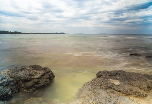 Ocean Rocks with dramatic clouded sky