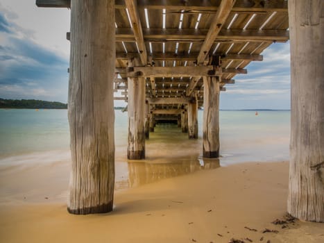 Under the fishing pier on the Beach