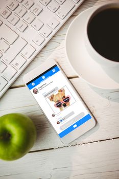 Smartphone chat against smartphone on desk