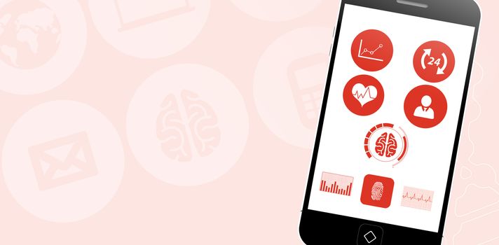 Medical app against pink background