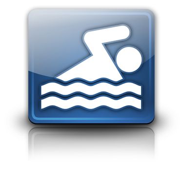 Icon, Button, Pictogram with Swimming symbol