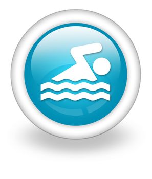 Icon, Button, Pictogram with Swimming symbol